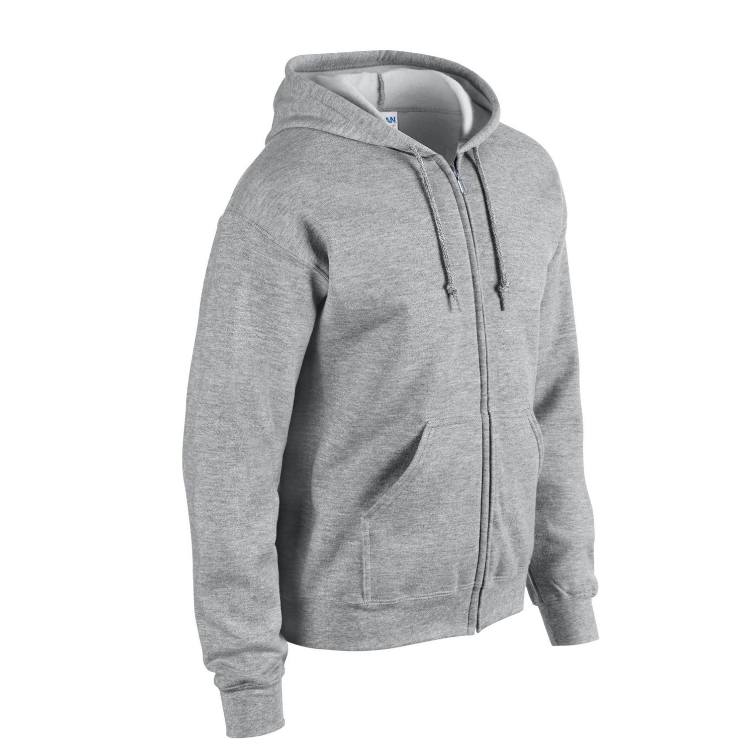 Sports Grey - Side - Gildan Unisex Adult Heavy Blend Full Zip Hoodie