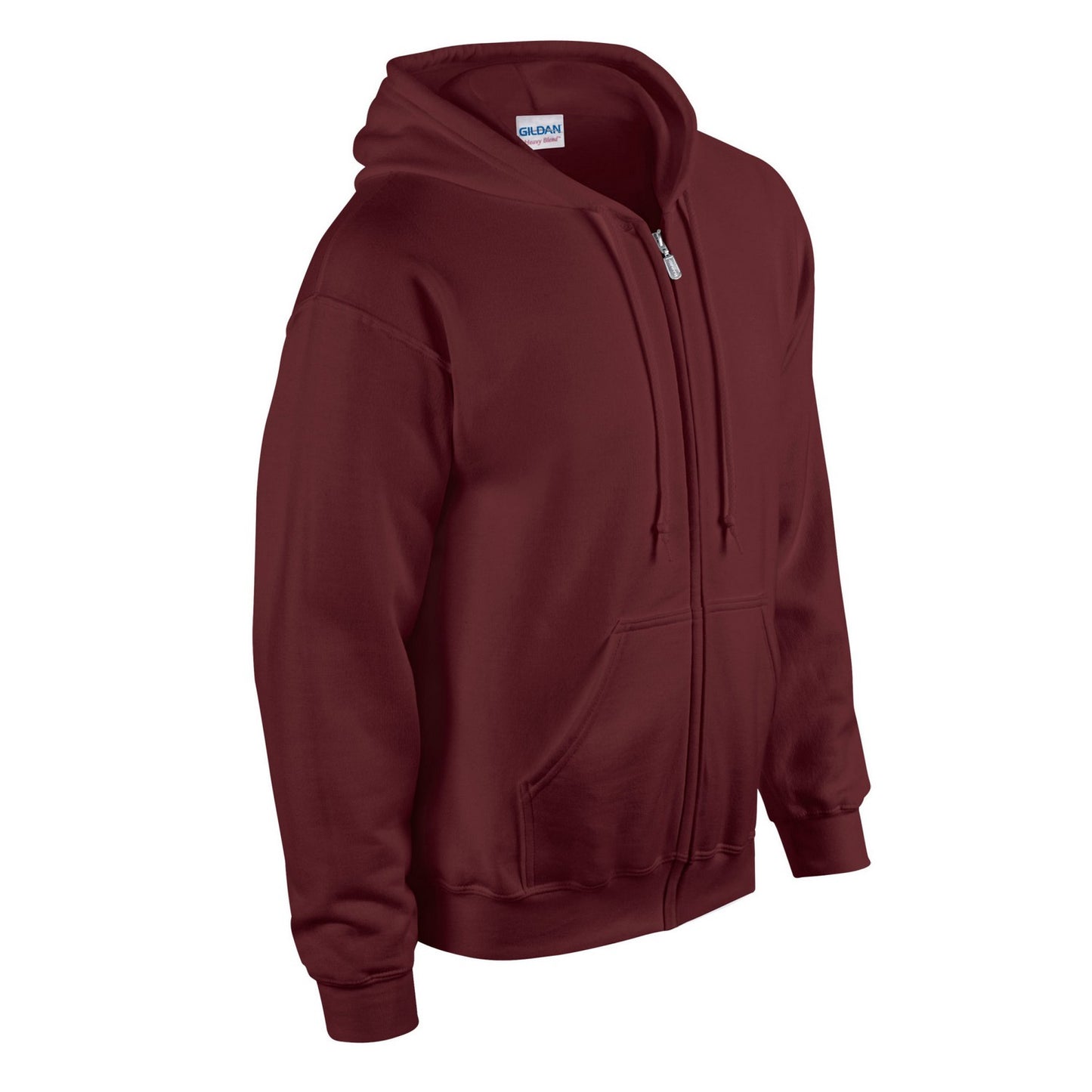 Maroon - Side - Gildan Unisex Adult Heavy Blend Full Zip Hoodie