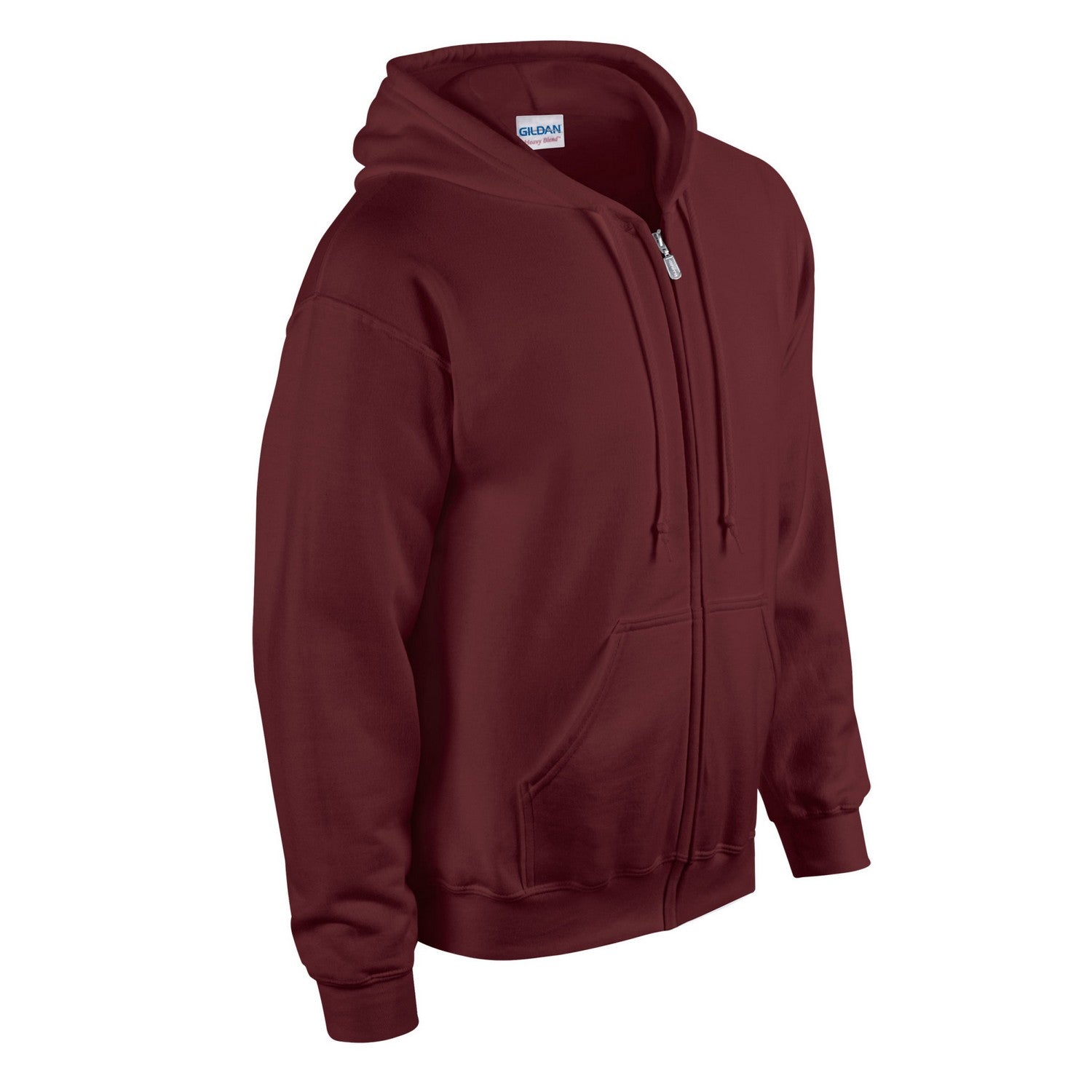 Maroon - Side - Gildan Unisex Adult Heavy Blend Full Zip Hoodie