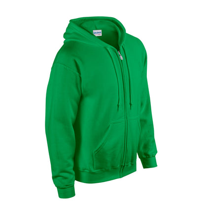 Irish Green - Side - Gildan Unisex Adult Heavy Blend Full Zip Hoodie
