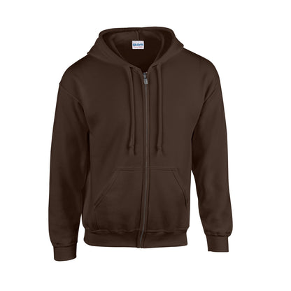 Dark Chocolate - Front - Gildan Unisex Adult Heavy Blend Full Zip Hoodie