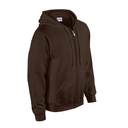 Dark Chocolate - Side - Gildan Unisex Adult Heavy Blend Full Zip Hoodie