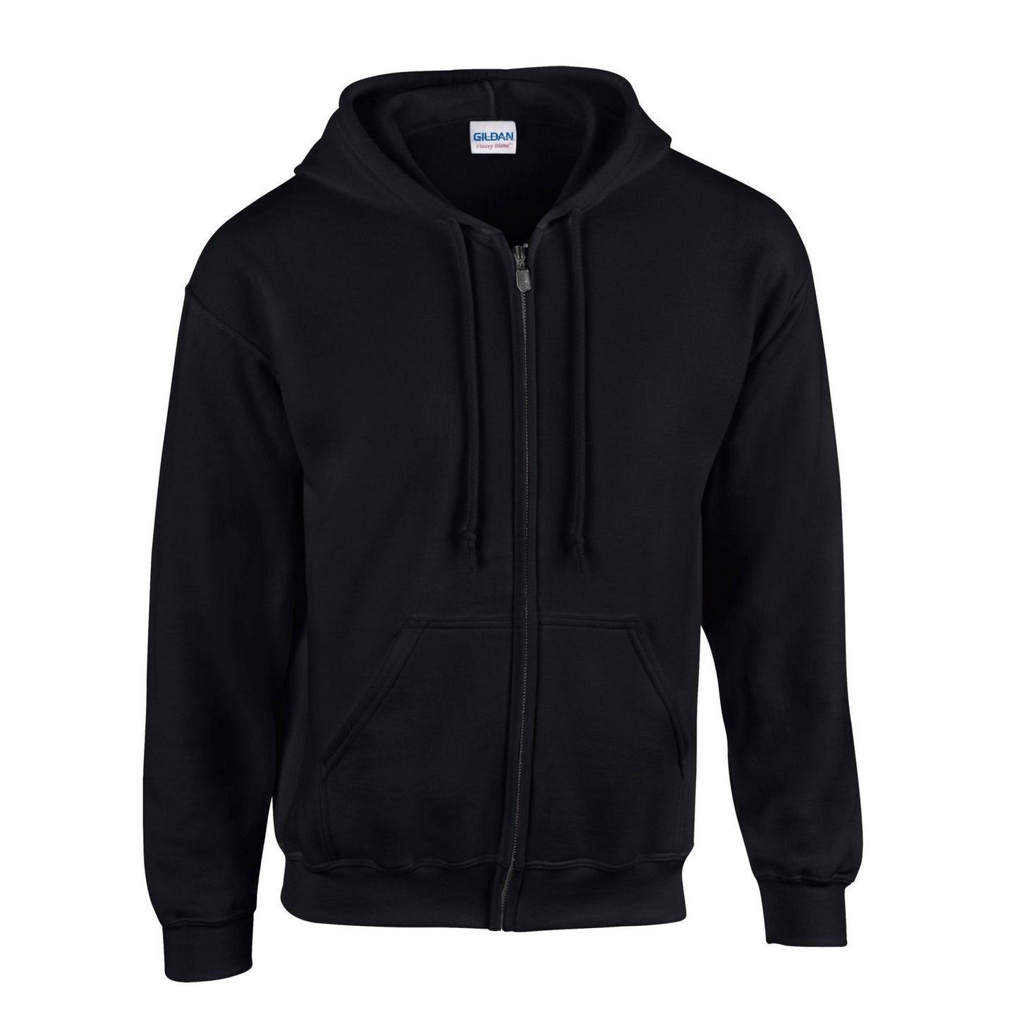 Black - Front - Gildan Unisex Adult Heavy Blend Full Zip Hoodie