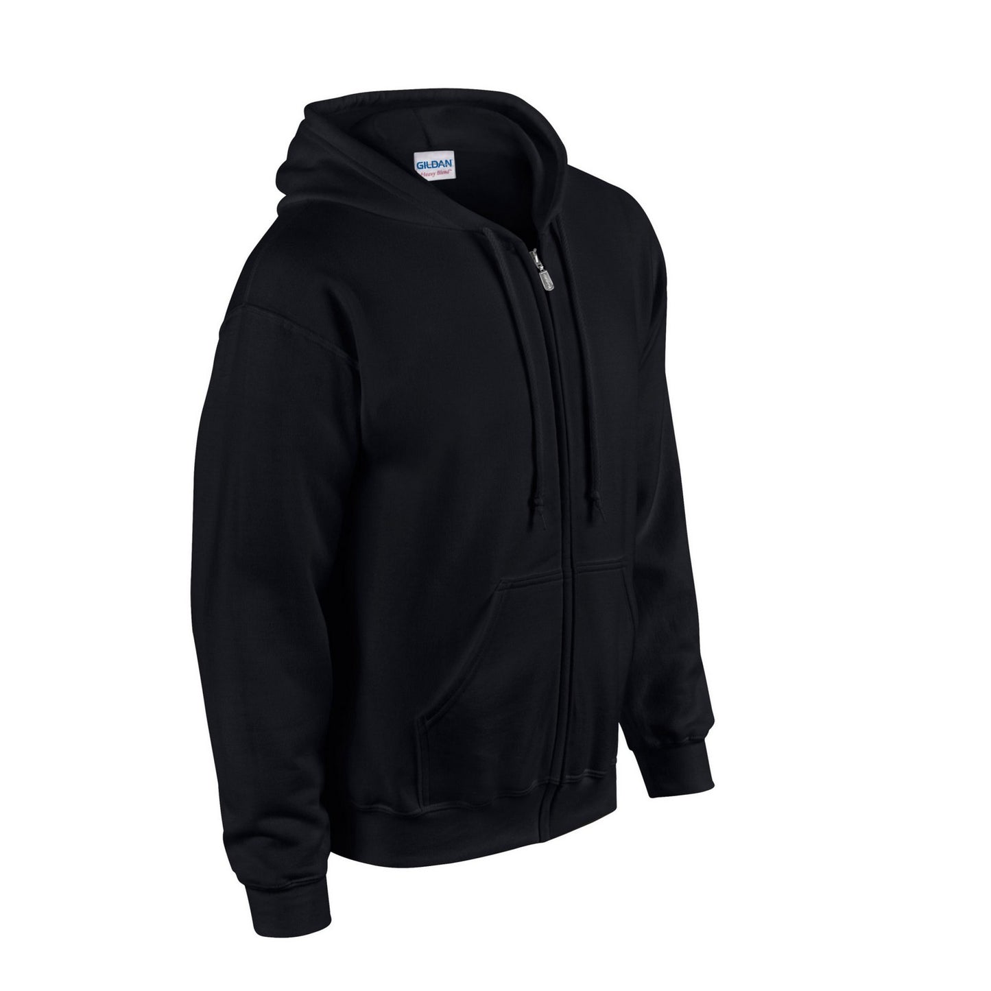 Black - Side - Gildan Unisex Adult Heavy Blend Full Zip Hoodie