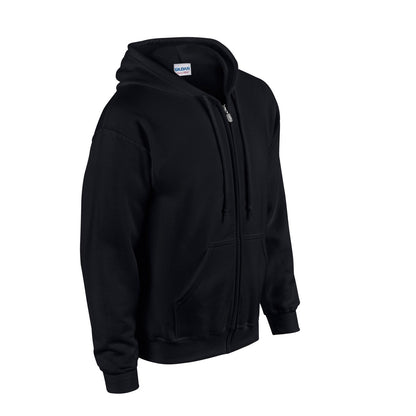 Black - Side - Gildan Unisex Adult Heavy Blend Full Zip Hoodie