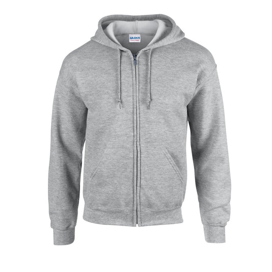 Sports Grey - Front - Gildan Unisex Adult Heavy Blend Full Zip Hoodie