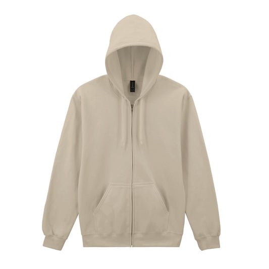 Sand - Front - Gildan Mens Softstyle Midweight Full Zip Hoodie