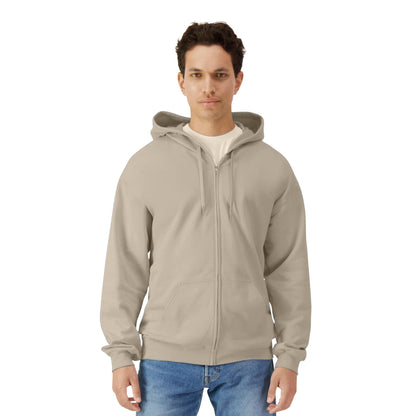 Sand - Back - Gildan Mens Softstyle Midweight Full Zip Hoodie