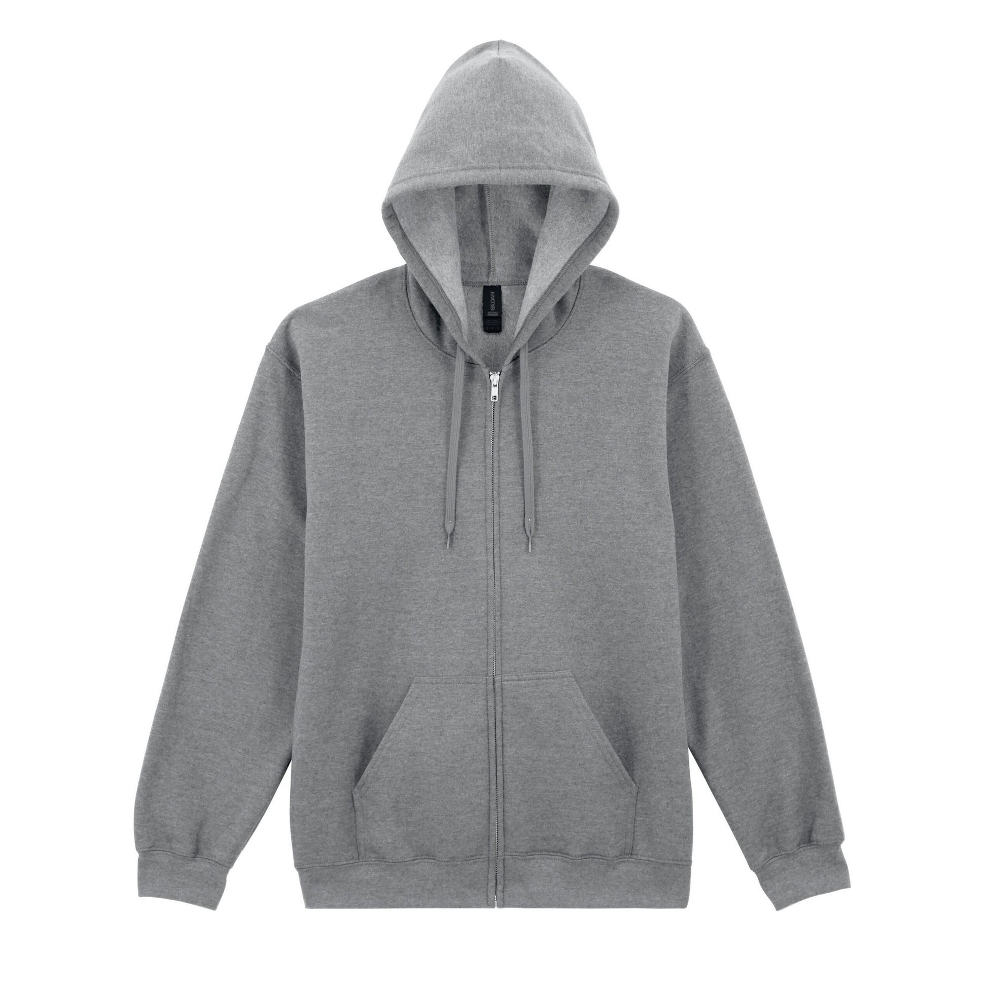 Sports Grey - Front - Gildan Mens Softstyle Midweight Full Zip Hoodie