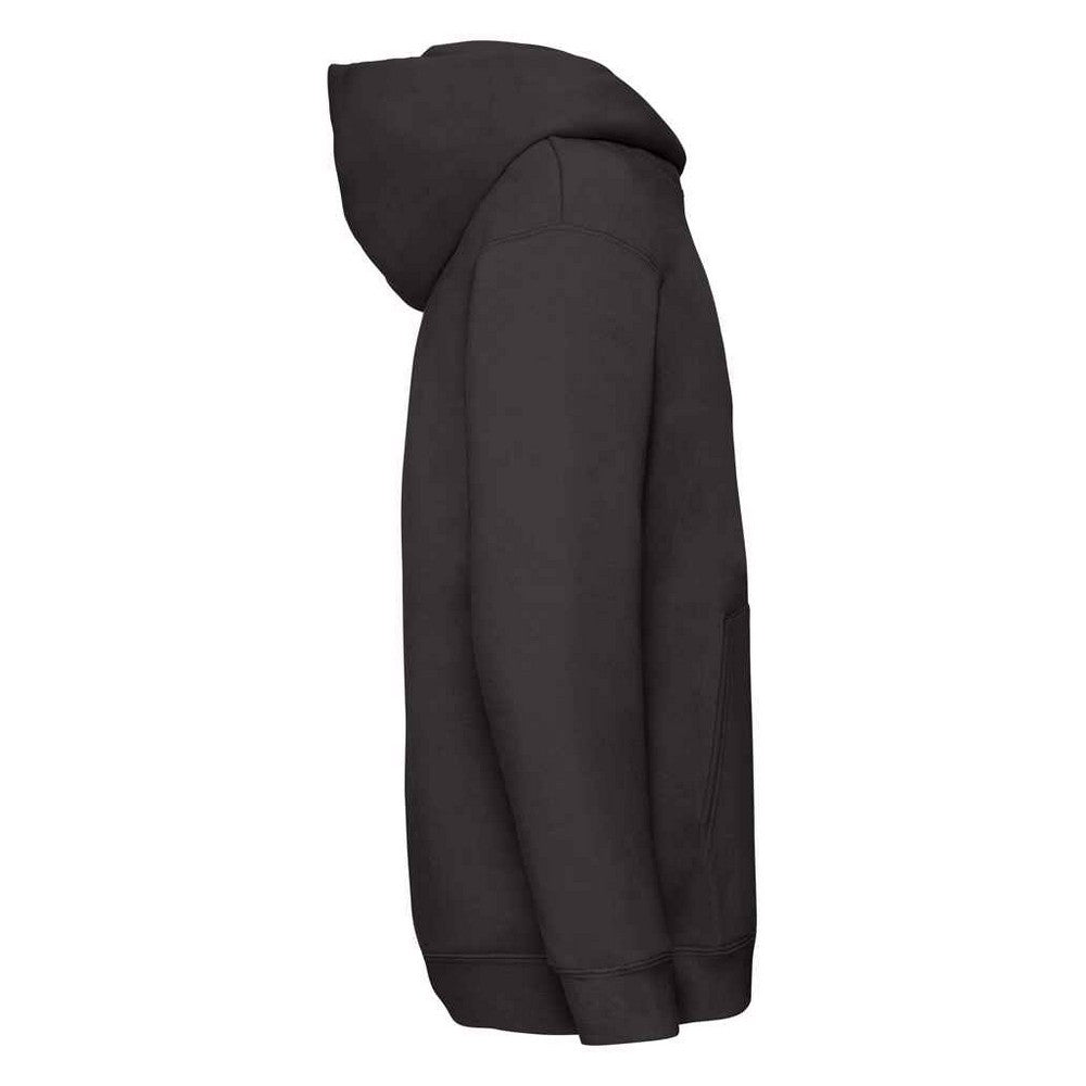 Black - Side - Fruit of the Loom Childrens-Kids Premium Hoodie