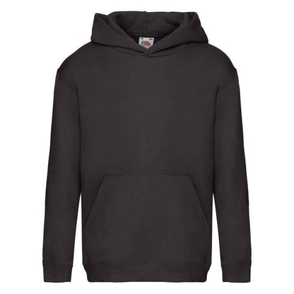 Black - Front - Fruit of the Loom Childrens-Kids Premium Hoodie