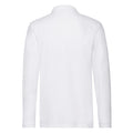 White - Back - Fruit Of The Loom Mens Premium Plain Long-Sleeved Polo Shirt