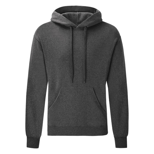 Dark Heather Grey - Front - Fruit of the Loom Mens Classic Hoodie