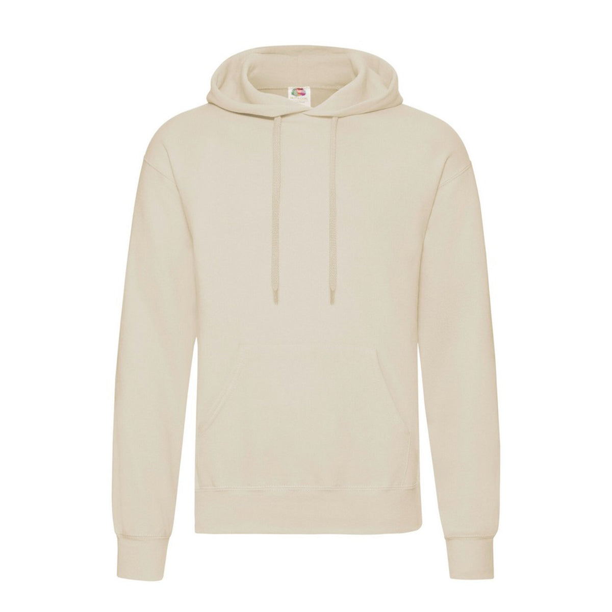 Natural - Front - Fruit of the Loom Mens Classic Hoodie