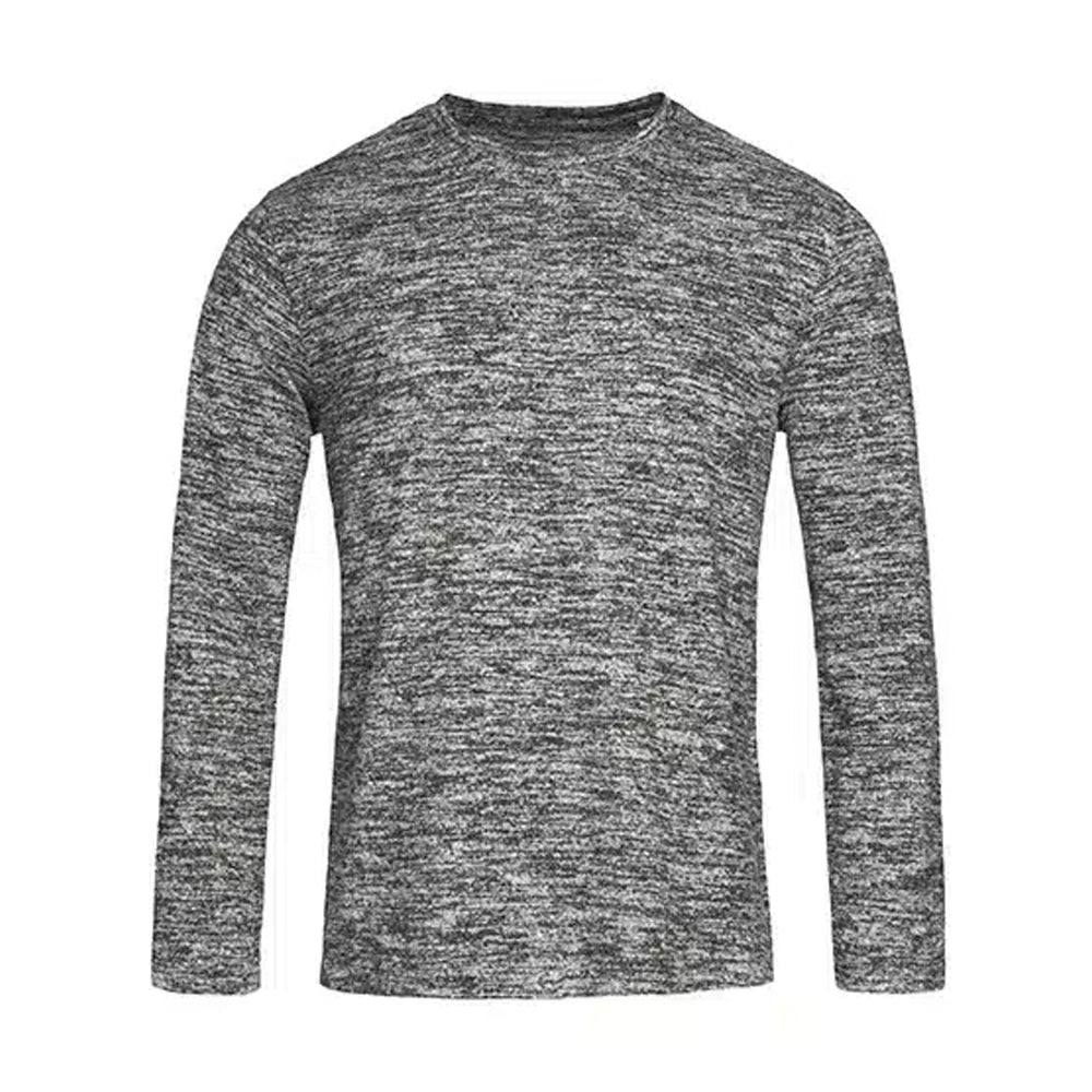 Dark Grey Melange - Front - Stedman Mens Knitted Long-Sleeved Sweatshirt