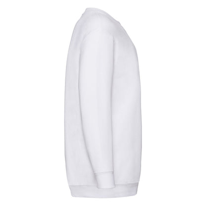 White - Side - Fruit of the Loom Childrens-Kids Classic Plain Set-in Sweatshirt
