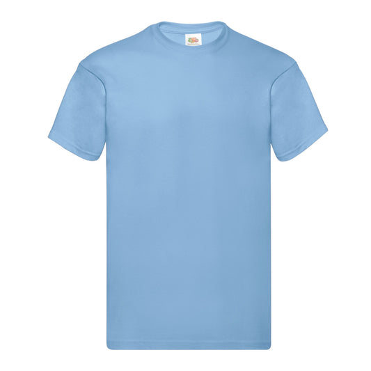 Sky Blue - Front - Fruit Of The Loom Mens Original T-Shirt
