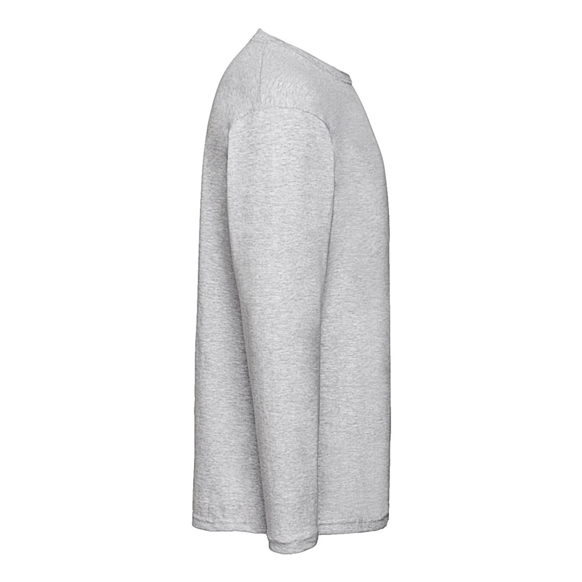 Heather Grey - Side - Fruit of the Loom Mens Valueweight Heather Long-Sleeved T-Shirt
