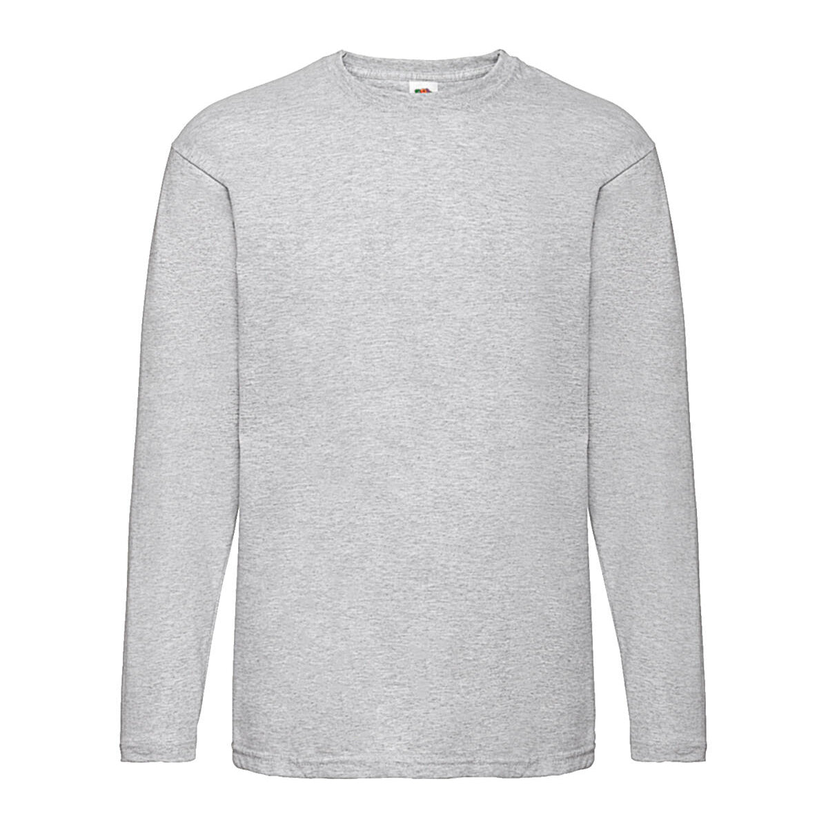 Heather Grey - Front - Fruit of the Loom Mens Valueweight Heather Long-Sleeved T-Shirt