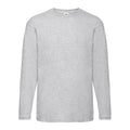 Heather Grey - Front - Fruit of the Loom Mens Valueweight Heather Long-Sleeved T-Shirt