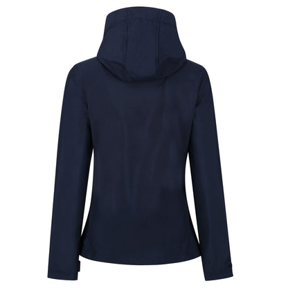 Navy-French Blue - Back - Regatta Womens-Ladies Venturer 3 Layer Hooded Soft Shell Jacket