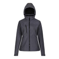 Seal Grey-Black - Front - Regatta Womens-Ladies Venturer 3 Layer Hooded Soft Shell Jacket