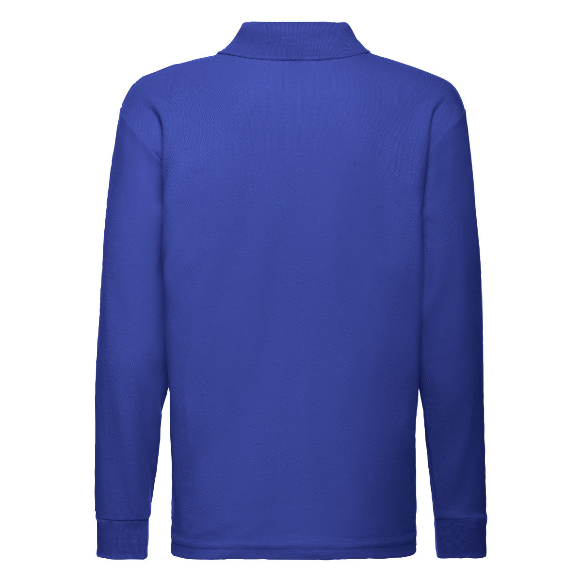 Royal Blue - Back - Fruit of the Loom Childrens-Kids Long-Sleeved Polo Shirt