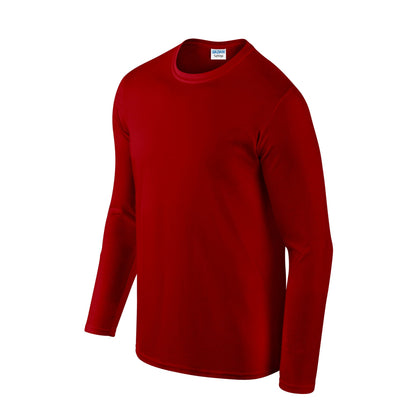 Red - Side - Gildan Unisex Adult Soft Touch Long-Sleeved T-Shirt