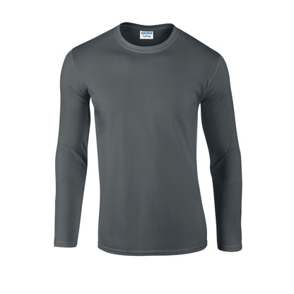 Charcoal - Front - Gildan Unisex Adult Soft Touch Long-Sleeved T-Shirt