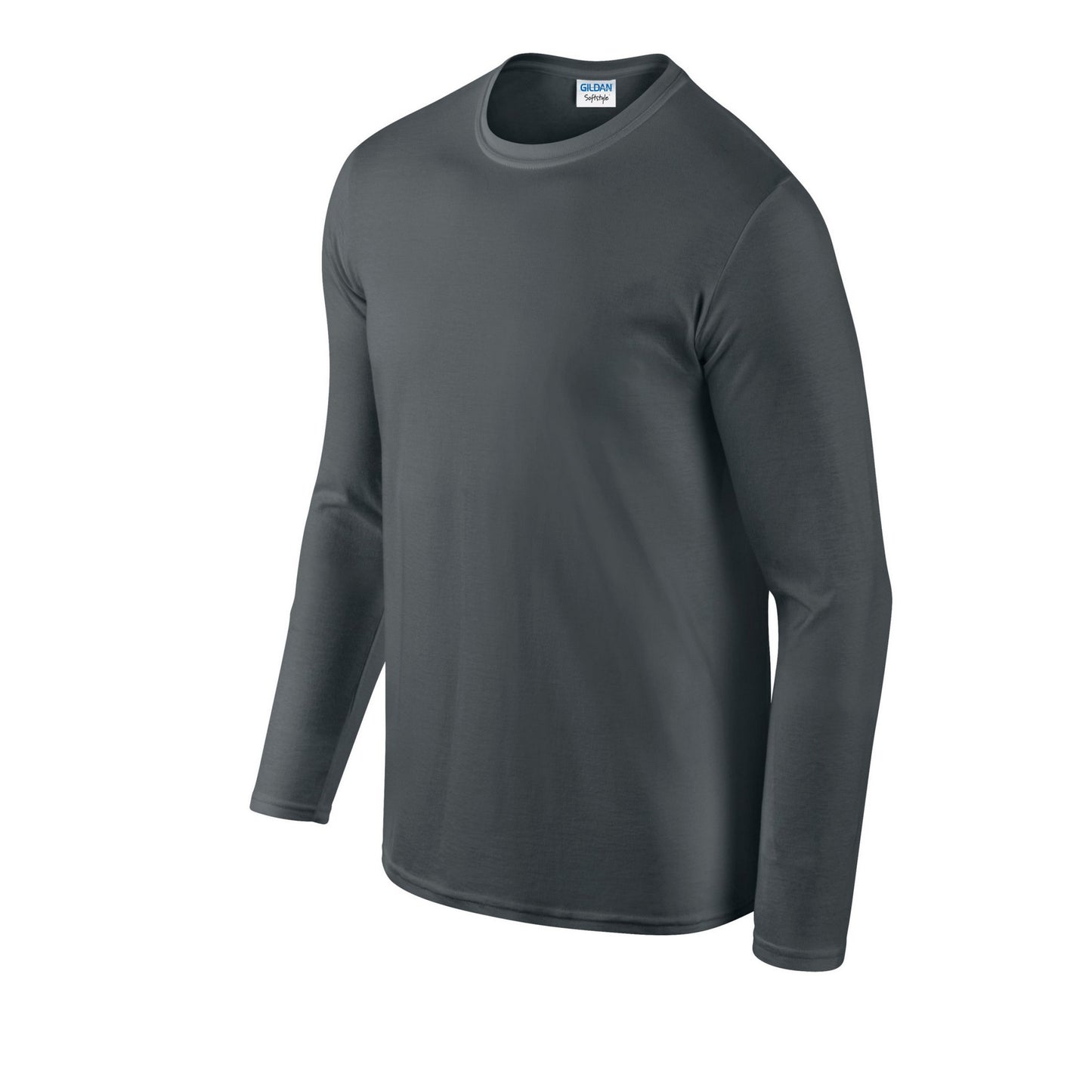 Charcoal - Side - Gildan Unisex Adult Soft Touch Long-Sleeved T-Shirt