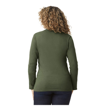 Military Green - Back - Gildan Unisex Adult Soft Touch Long-Sleeved T-Shirt