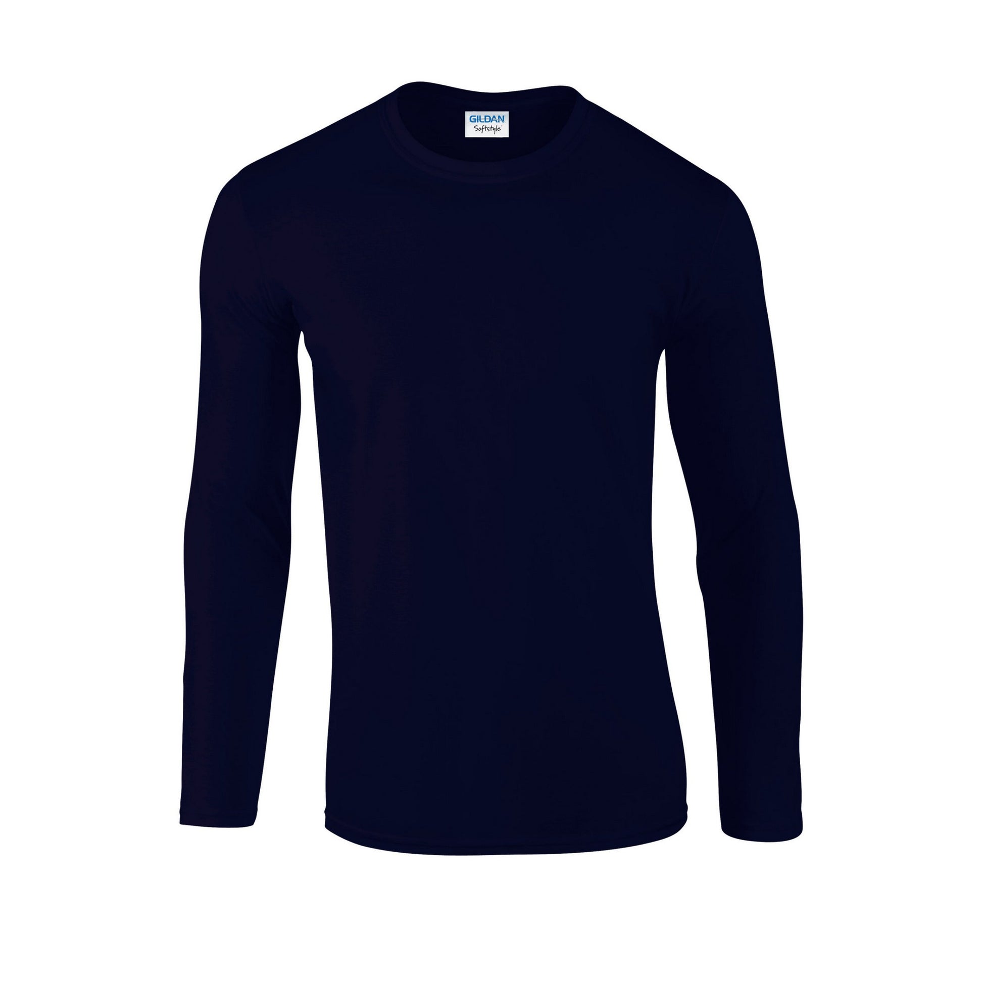Navy - Front - Gildan Unisex Adult Soft Touch Long-Sleeved T-Shirt