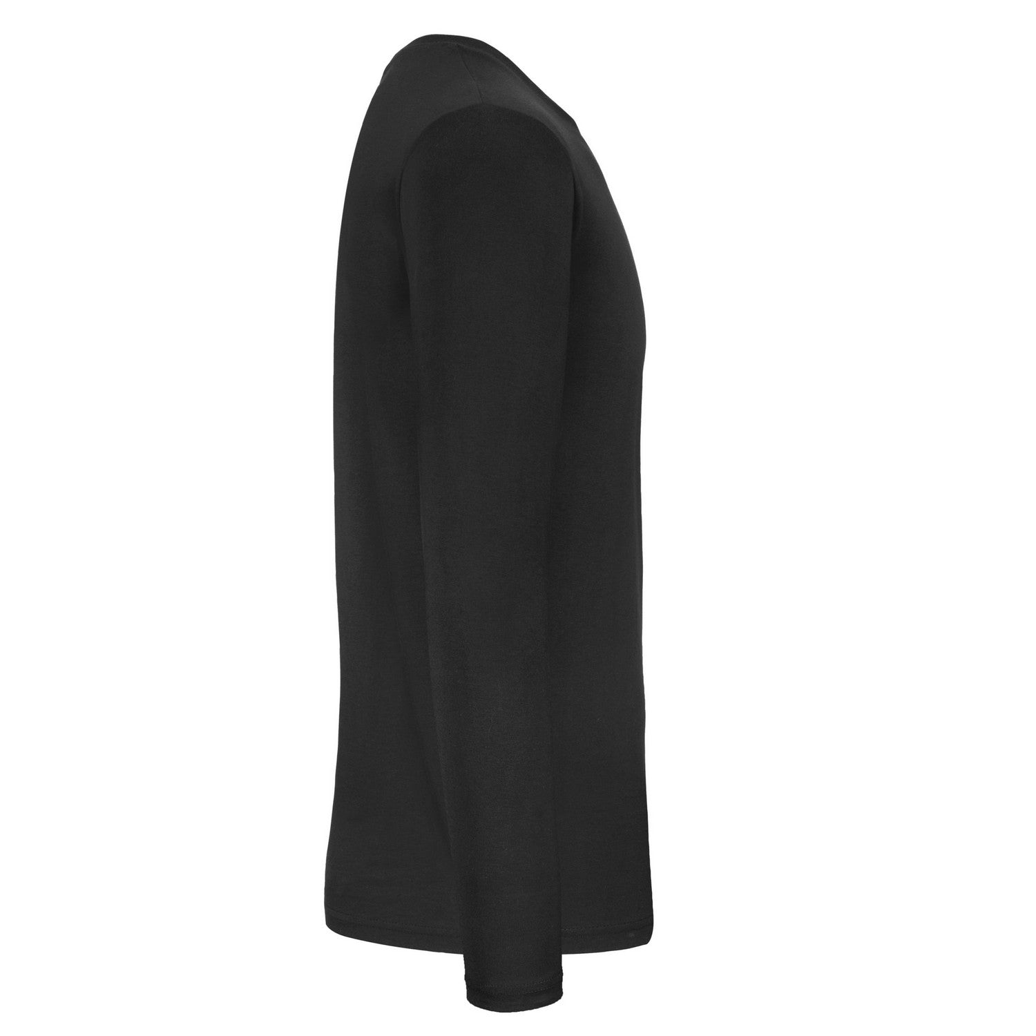 Black - Side - B&C Mens #E150 Long-Sleeved T-Shirt