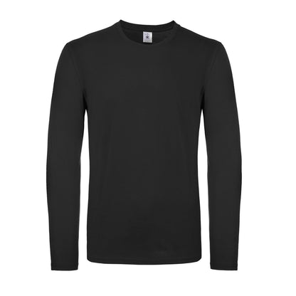 Black - Front - B&C Mens #E150 Long-Sleeved T-Shirt