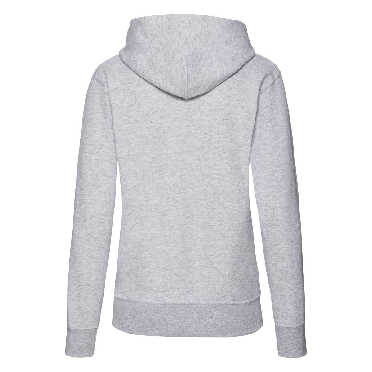 Heather Grey - Back - Fruit of the Loom Womens-Ladies Classic Plain Hoodie