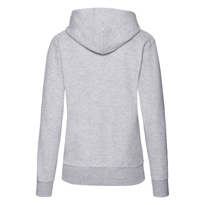 Heather Grey - Back - Fruit of the Loom Womens-Ladies Classic Plain Hoodie