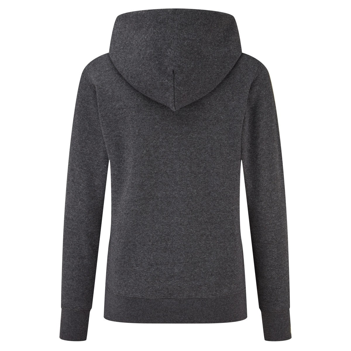 Dark Heather Grey - Back - Fruit of the Loom Womens-Ladies Classic Plain Hoodie