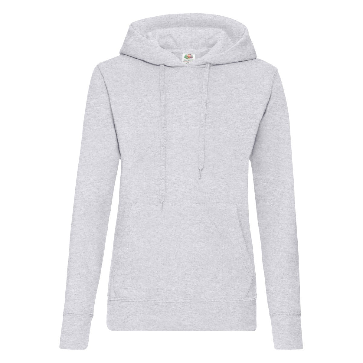 Heather Grey - Front - Fruit of the Loom Womens-Ladies Classic Plain Hoodie