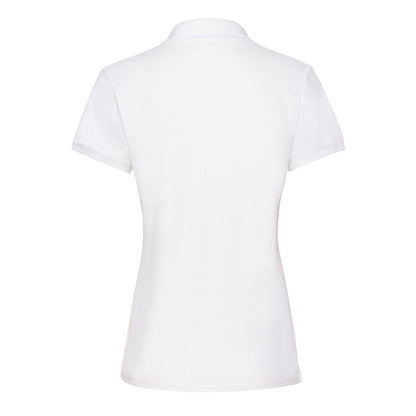 White - Back - Fruit of the Loom Womens-Ladies Premium Plain Polo Shirt