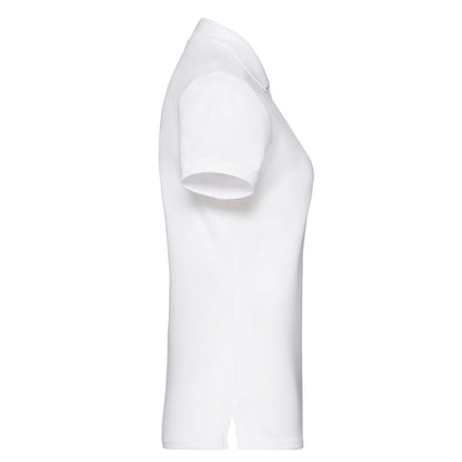White - Side - Fruit of the Loom Womens-Ladies Premium Plain Polo Shirt