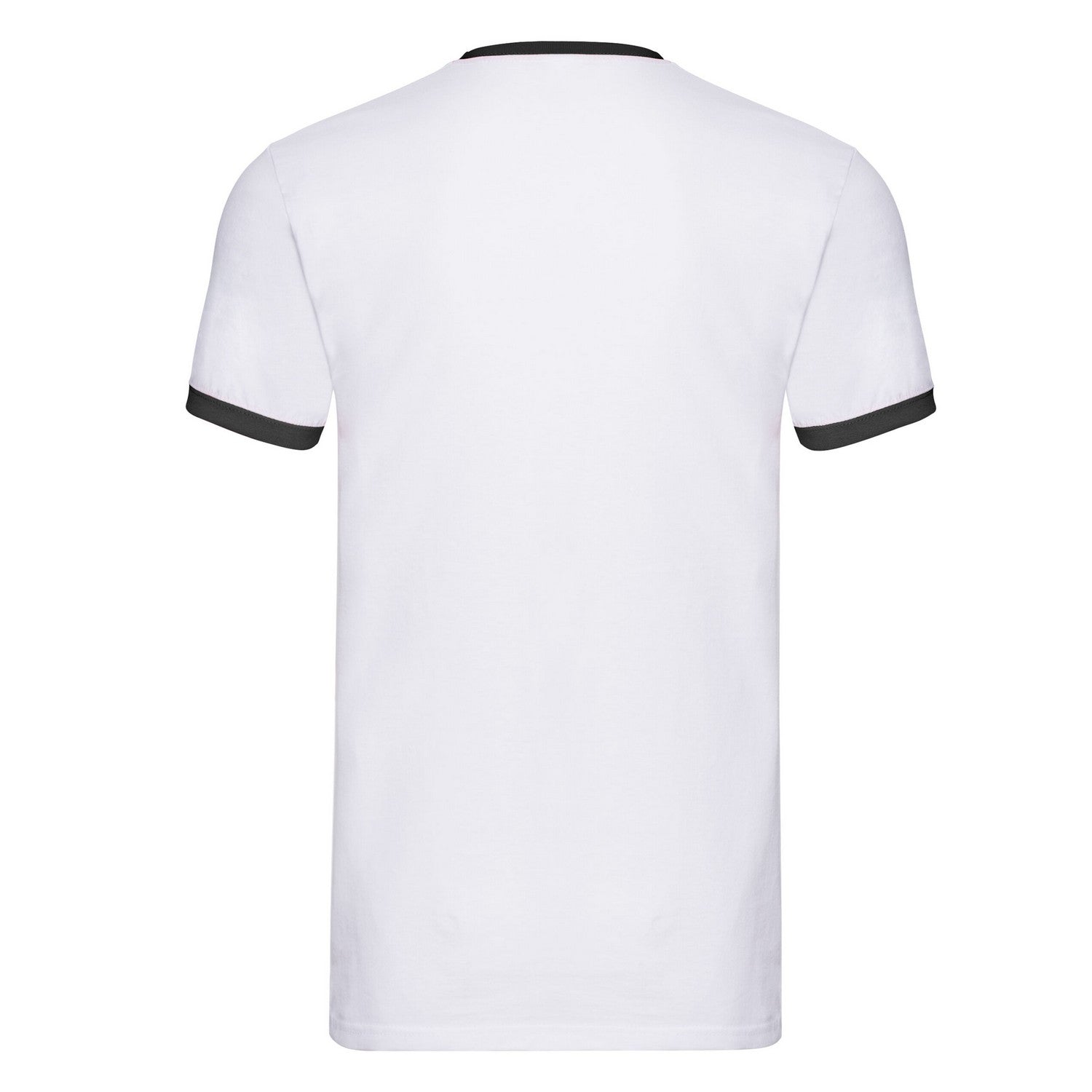 White-Black - Back - Fruit Of The Loom Mens Ringer T-Shirt