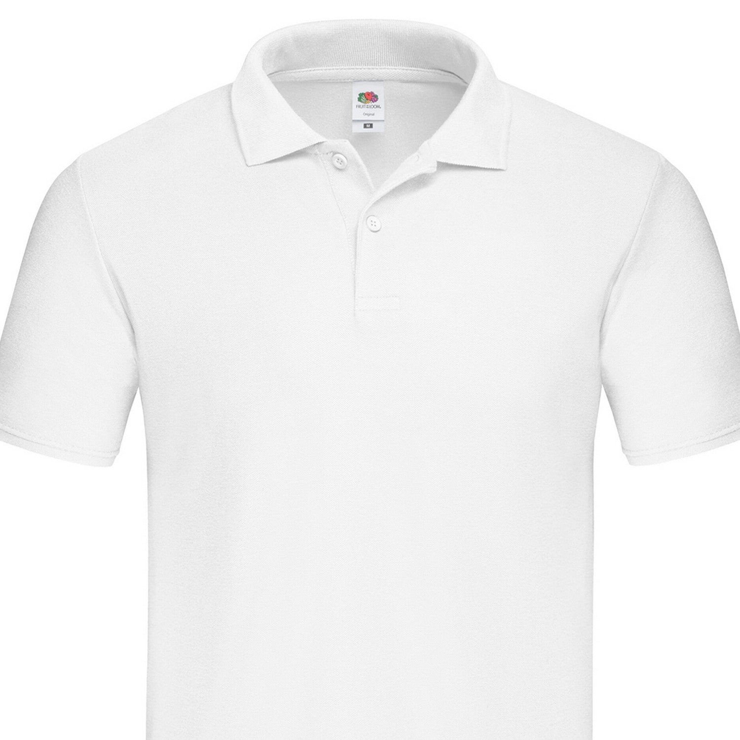 White - Back - Fruit of the Loom Mens Original Plain Polo Shirt