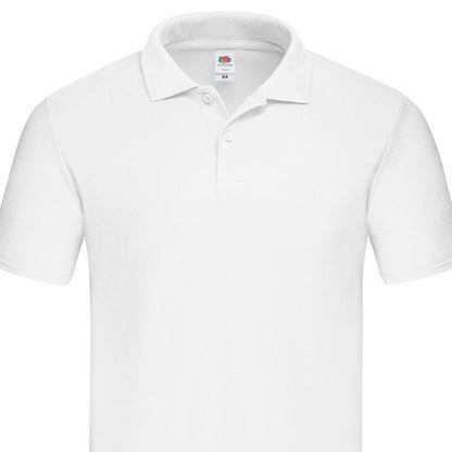 White - Back - Fruit of the Loom Mens Original Plain Polo Shirt