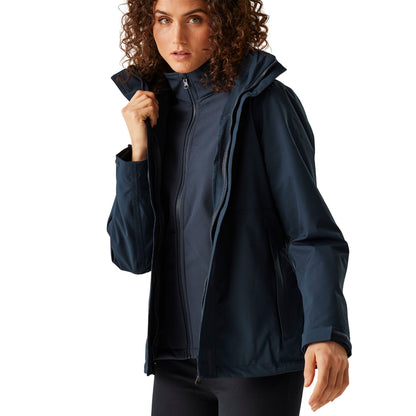 Navy - Side - Regatta Womens-Ladies Kingsley 3 in 1 Jacket