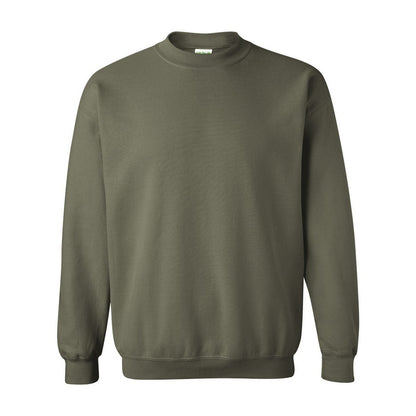 Military Green - Front - Gildan Unisex Adult Heavy Blend Crew Neck Sweatshirt