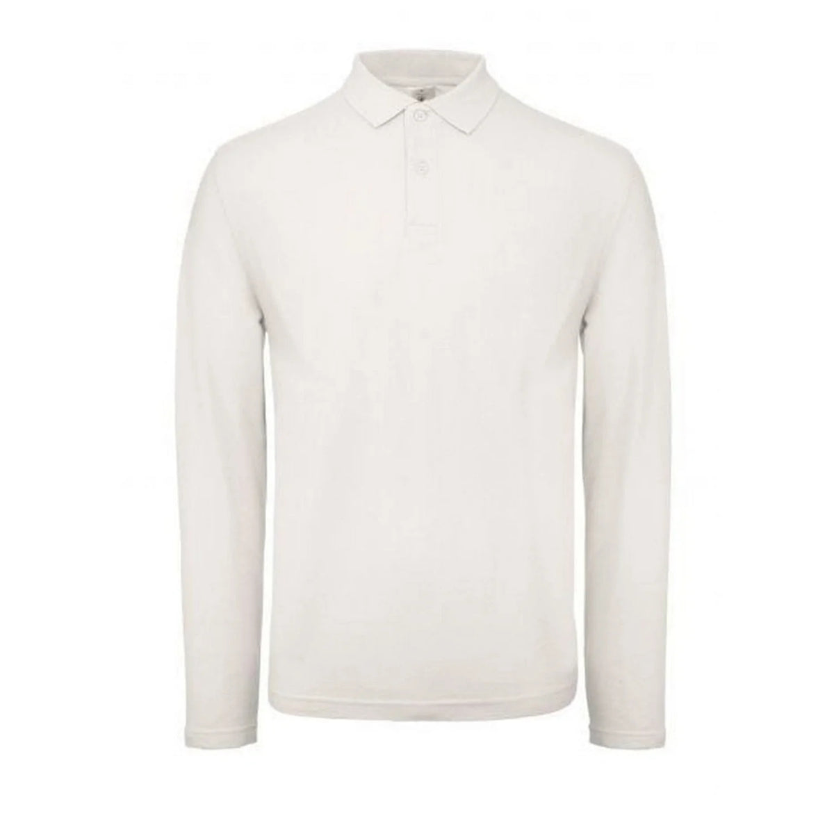 White - Front - B&C Mens ID.001 Long-Sleeved Polo Shirt