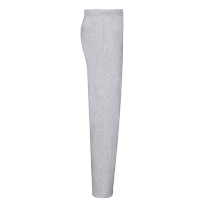 Heather Grey - Side - Fruit of the Loom Mens Classic Open Hem Jogging Bottoms