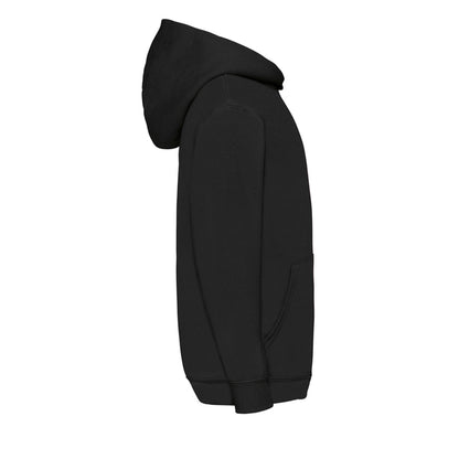 Black - Side - Fruit of the Loom Childrens-Kids Lightweight Hoodie