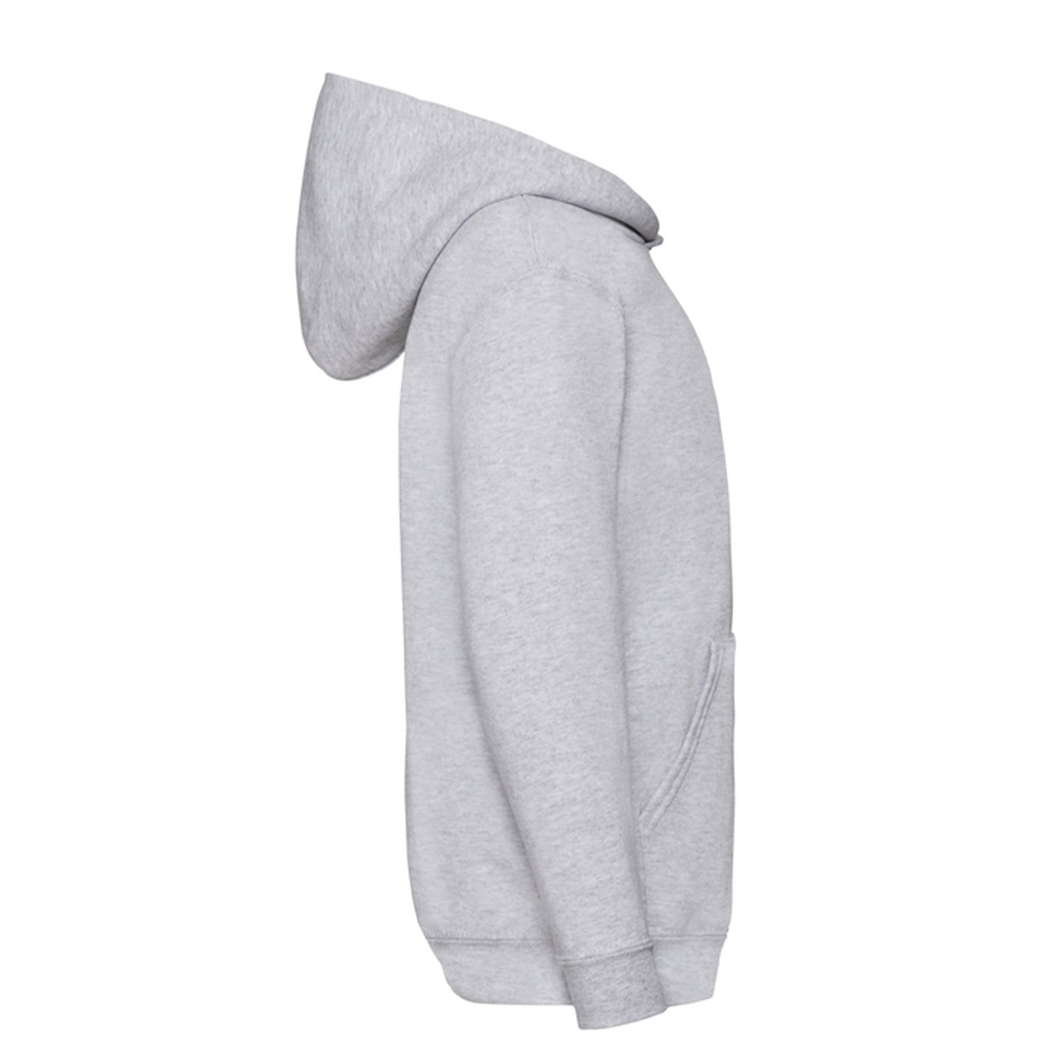 Heather Grey - Side - Fruit of the Loom Childrens-Kids Lightweight Hoodie