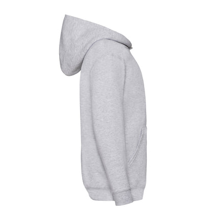 Heather Grey - Side - Fruit of the Loom Childrens-Kids Lightweight Hoodie